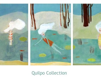 Quilpo Collection - Set of 3 prints - Wall Art - Poster Print - Illustration Print - Digital Print - Wall Decor - Art Illustration