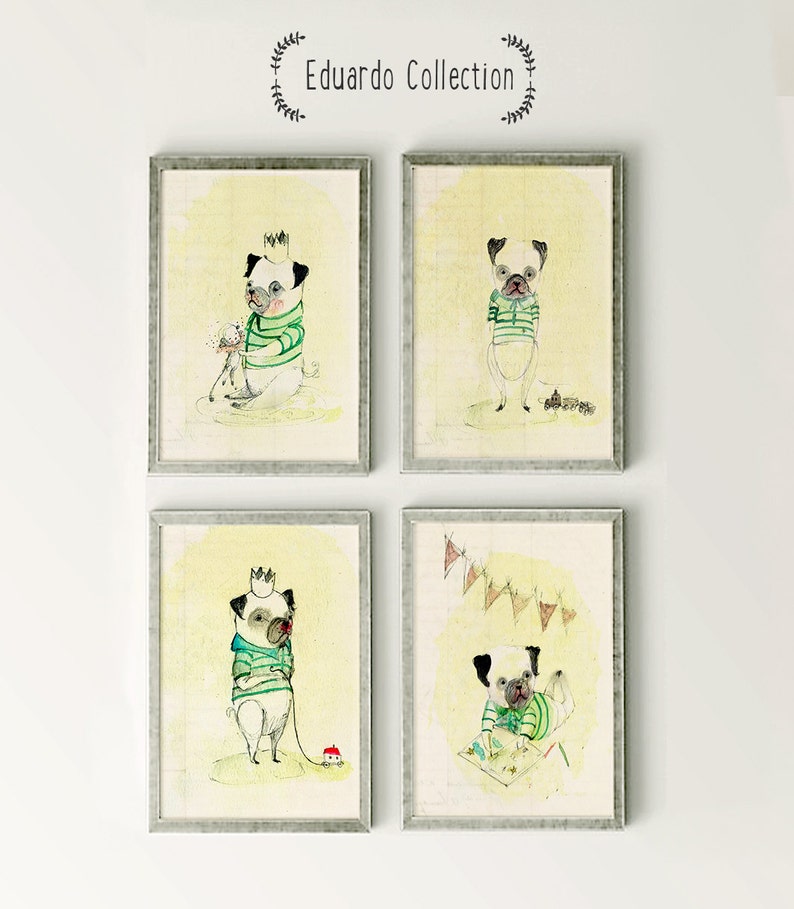 Eduardo Dog Wall Art Dog Wall Decor Nursery Wall Art Etsy