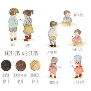 Brother and sister print, Siblings wall art, grandma gift, gift for brother, big brother, little sister, big bro, wall art, Christmas Gift image 5