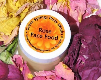 Rose Face Food Facial Cream, Sensitive Skin Moisturizer, Organic Skincare