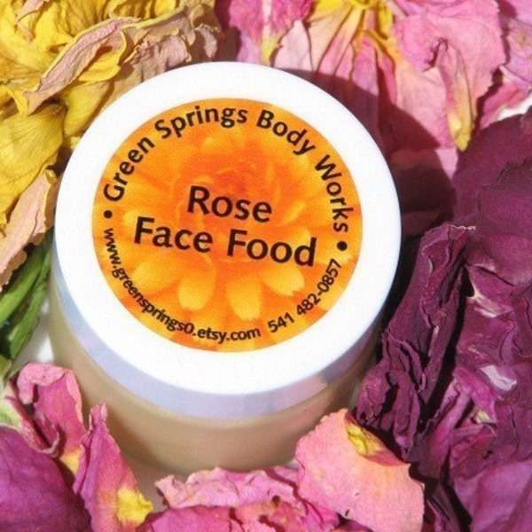 Rose Face Food Facial Cream, Sensitive Skin Moisturizer, Organic Skincare
