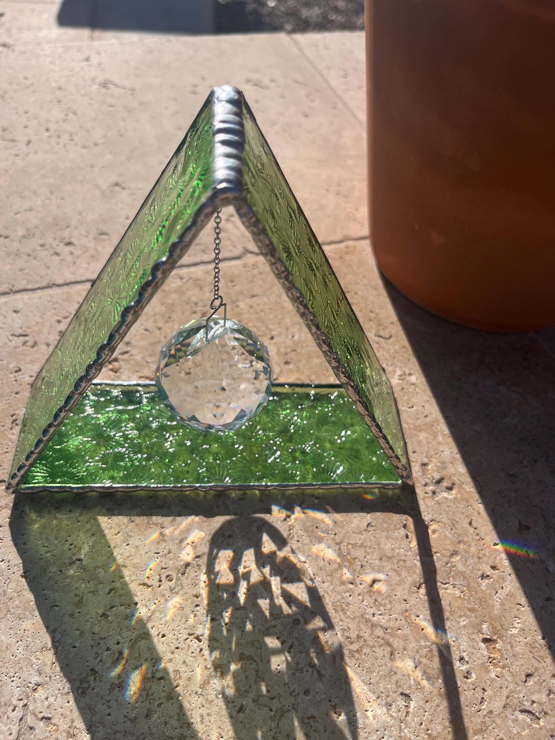 Triangle Stained Glass Crystal Rainbow Maker. - Etsy