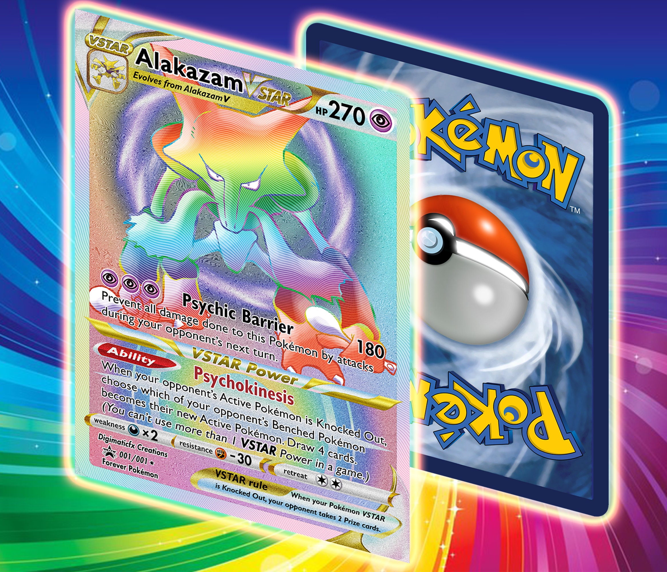 Custom/altered Pokémon // Alakazam VSTAR Rainbow Card