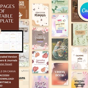 Ultimate Edition Editable Canva Template Bundle | 1600 PAGES Upgraded Version of 50+ Planners and Journal with Master Resell Rights