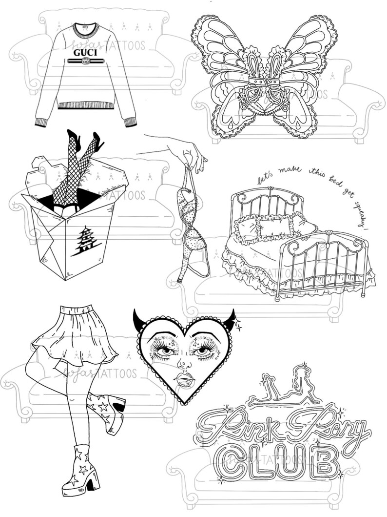 Chappell Roan Tattoo Flash 1 Etsy