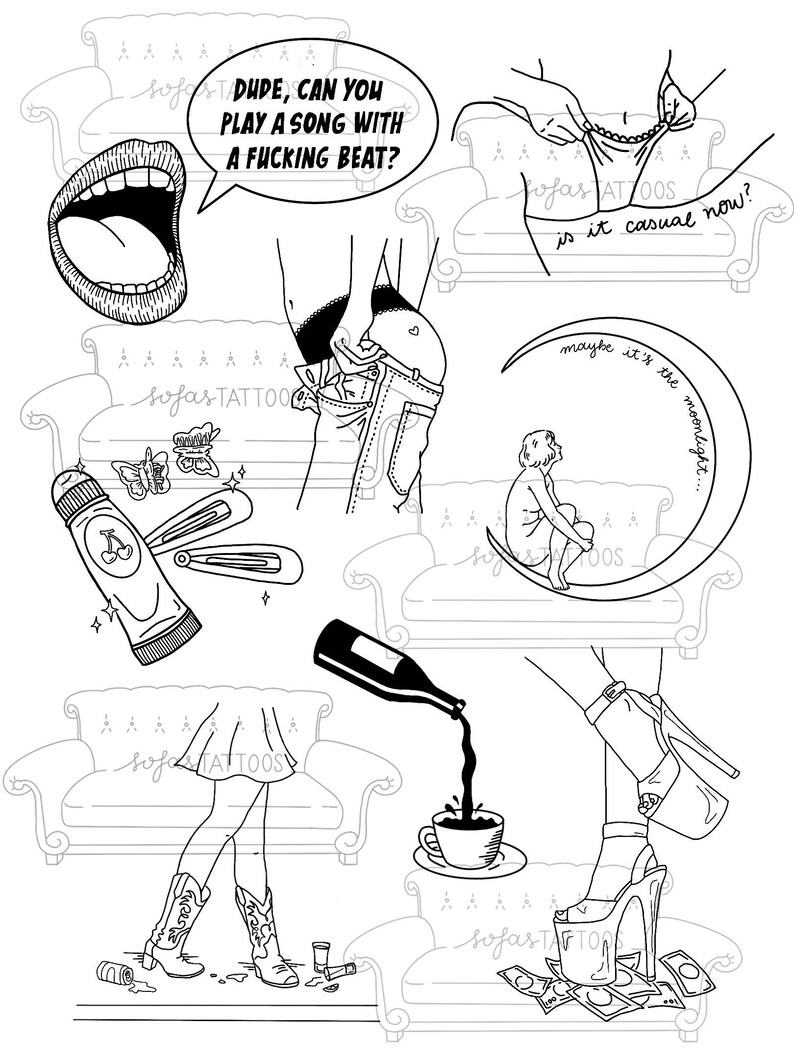 Chappell Roan Tattoo Flash 2 Etsy
