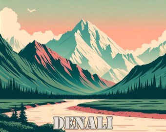 Digitalt konsttryck! Denali nationalpark!