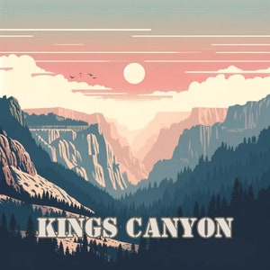 Kings Canyon national park digital art print