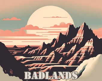 Badlands National Park digitaler Kunstdruck