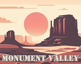 Arte digital retro del valle del monumento