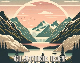 Cyfrowy wydruk artystyczny Parku Narodowego Glacier Bay!