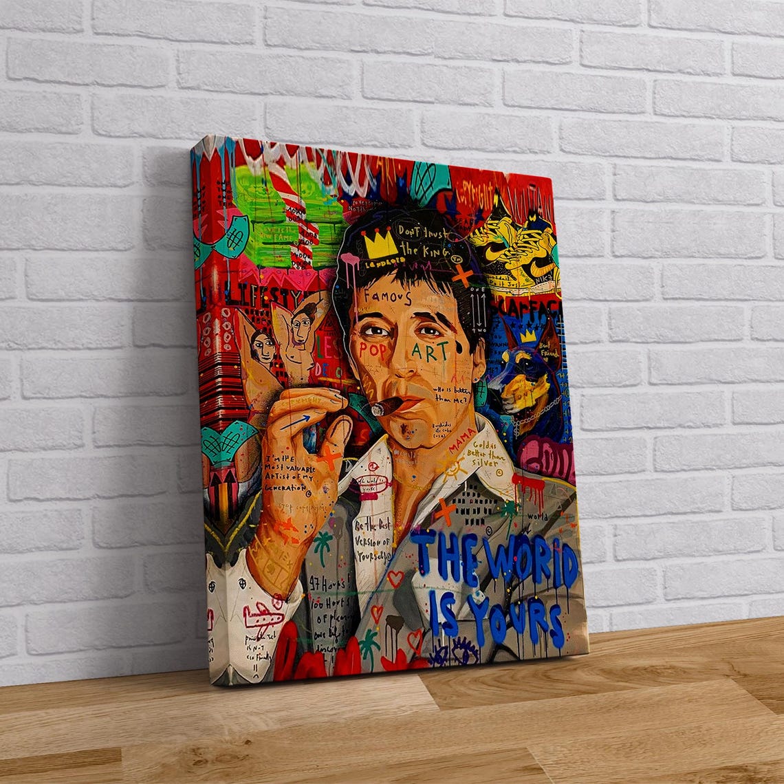 Lienzo Mural AL PACINO - Scarface Street Art | Decoración Retro De Película Para Tu Habitación O Sala De Estar