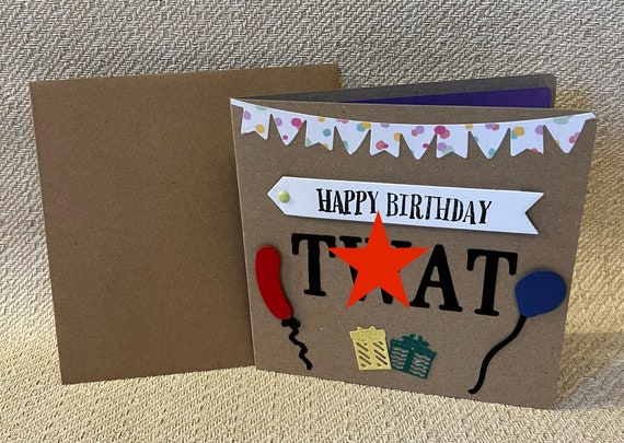handmade novelty happy birthday Tw*t card