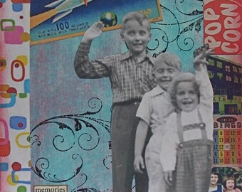 SALE - memories - 5 x 7 ORIGINAL COLLAGE by Nancy Lefko