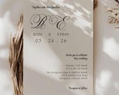 Modern Wedding Invitation Template, Minimalistic Wedding Invite, Digital Invitation, minimal invite, basic wedding invite