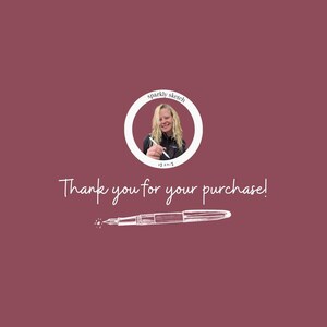 This is a thank you message from the Etsy shop owner of Sparkly Sketch.