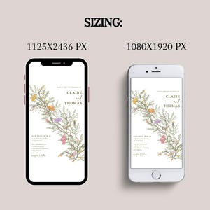 This slide shows that these wedding templates can be shared digitally - via a text message. This screen shows two different phone examples as a mockup.