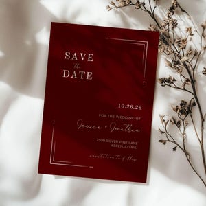 elegant save the date wedding template, modern save the date card, wedding announcements, minimalistic wedding stationary, editable template