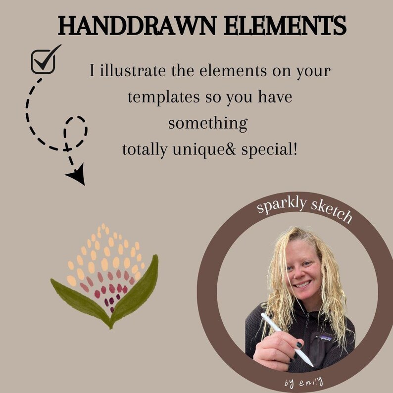 This slide shows what elements on this wedding template are hand drawn.