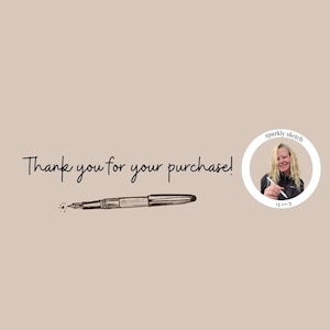 This is a thank you message from the Etsy shop sparkly sketch.
