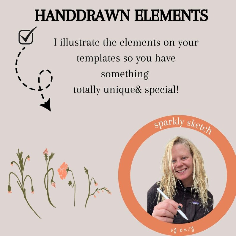 This slide shows what elements are hand drawn on this wedding stationary.