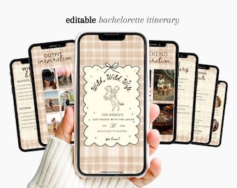 western bachelorette invitation, wild wild wife, digital invite Nashville bachelorette party, weekend planner,  itinerary, gingham