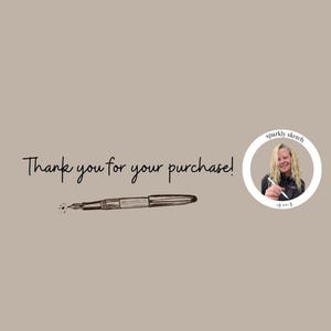 This is a thank you message from the Etsy shop sparkly sketch.