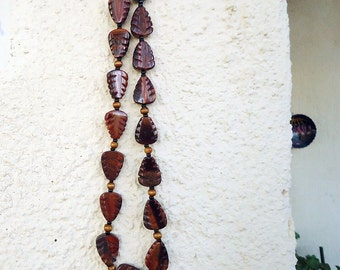 Tiger Eye Leaves Necklace