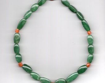 Aventurine & African Heart Beads Choker Necklace