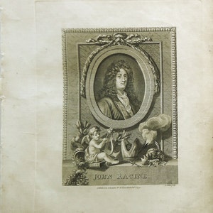 Jean Racine Portrait, 1771 Collyer Kearsly Copper-Plate Engraving