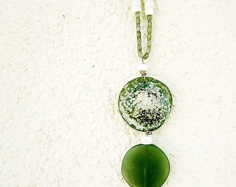 Roman Glass, Jade, Buried Bone, Labradorite, & Copper Necklace
