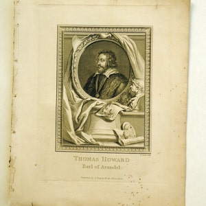 Thomas Howard Portrait, 1700s T. Cook Engraving