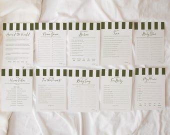 A New Chapter Baby Shower Games Bundle | 20 Printable Activities | Book Theme | Editable Templates | Instant Download