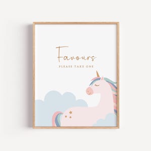 Unicorn Rainbow Birthday Party Signs Editable | Pastel Rainbow Custom Sign | Magical Unicorn Tabel Signs | Instant Download
