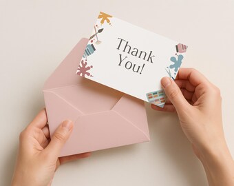 Art Party Thank You Card Editable | Kids Painting Birthday Template | Instant Download