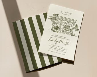 A New Chapter Baby Shower Invitation | Book Theme Invite | Editable Template | Bookshop Baby Shower