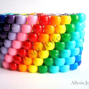 Super Rainbow Kandi Cuff, Rave, Plur Jewelry