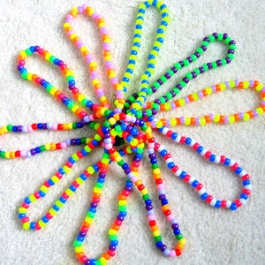Kandi Necklaces, Neon Rave, Colorful, Rainbow