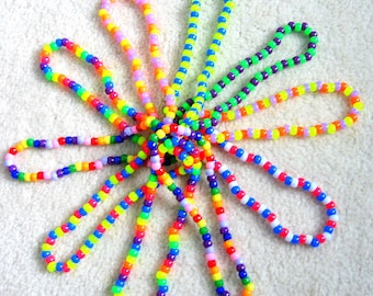 Kandi Necklaces, Neon Rave, Colorful, Rainbow
