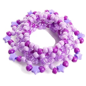 3D Purple Kandi Cuff, Stars, Disc Bracelet, Rave Plur Kandi