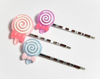 Lollipop Hair Accessories, Hair Pins, Kawaii