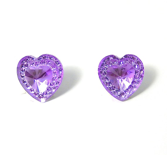 PURPLE HEART EARRINGS