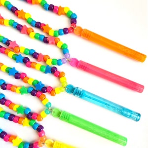 Bubbelstav Kandi Halsband, Regnbågsblåsare, Rave Plur bild 6