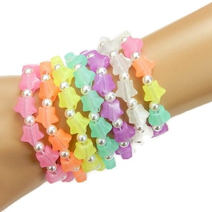 Glow Star Kandi Bracelets, Fairy Kei Singles, Pastel Goth Jewelry