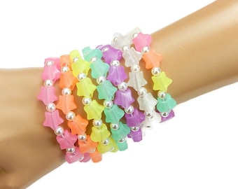 Glow Star Kandi Bracelets, Fairy Kei Singles, Pastel Goth Jewelry