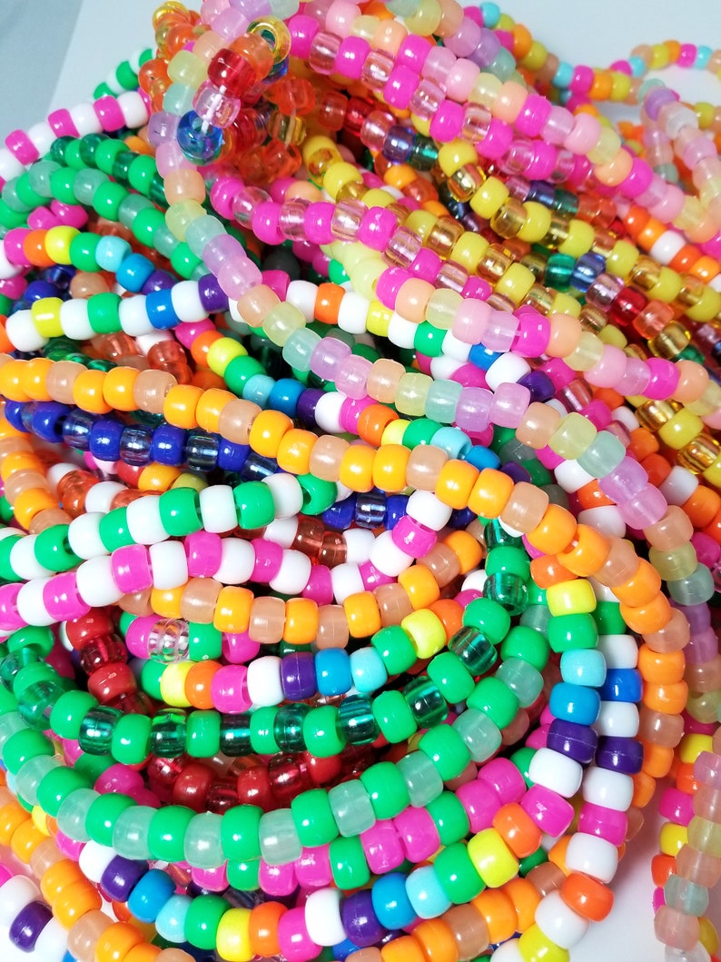 Kandi Necklaces, Neon Rave, Colorful, Rainbow image 4