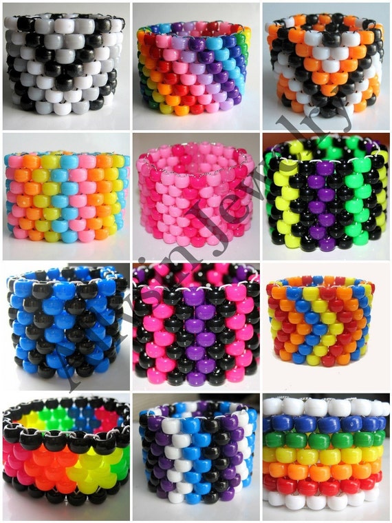 Custom Kandi Cuff, Create Your Own Rave Jewelry, You Pick Colors and  Patterns 