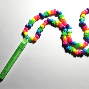 Bubbelstav Kandi Halsband, Regnbågsblåsare, Rave Plur bild 7
