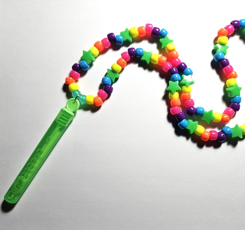 Bubbelstav Kandi Halsband, Regnbågsblåsare, Rave Plur bild 7