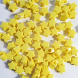 Yellow Star Pony Beads, Plastic Kandi Beads